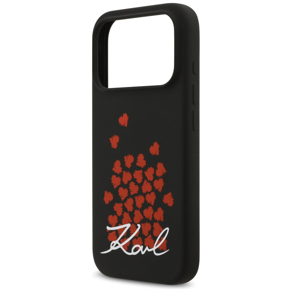 MagSafe Hülle für Apple iPhone 17 Pro, Karl Lagerfeld, Heart Sign Logo, Schwarz