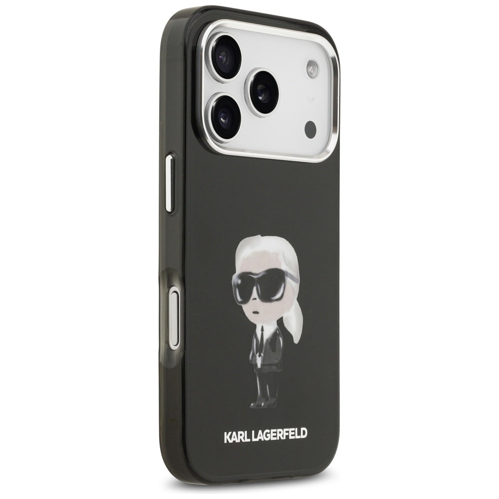 MagSafe Hülle für Apple iPhone 17 Pro, Karl Lagerfeld, IML Aquarelle Karl Ikonik, Schwarz