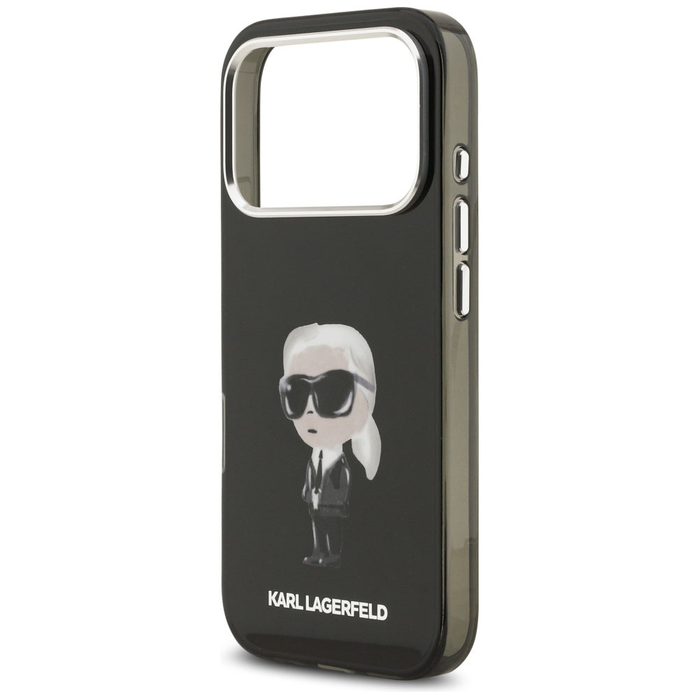 MagSafe Hülle für Apple iPhone 17 Pro, Karl Lagerfeld, IML Aquarelle Karl Ikonik, Schwarz
