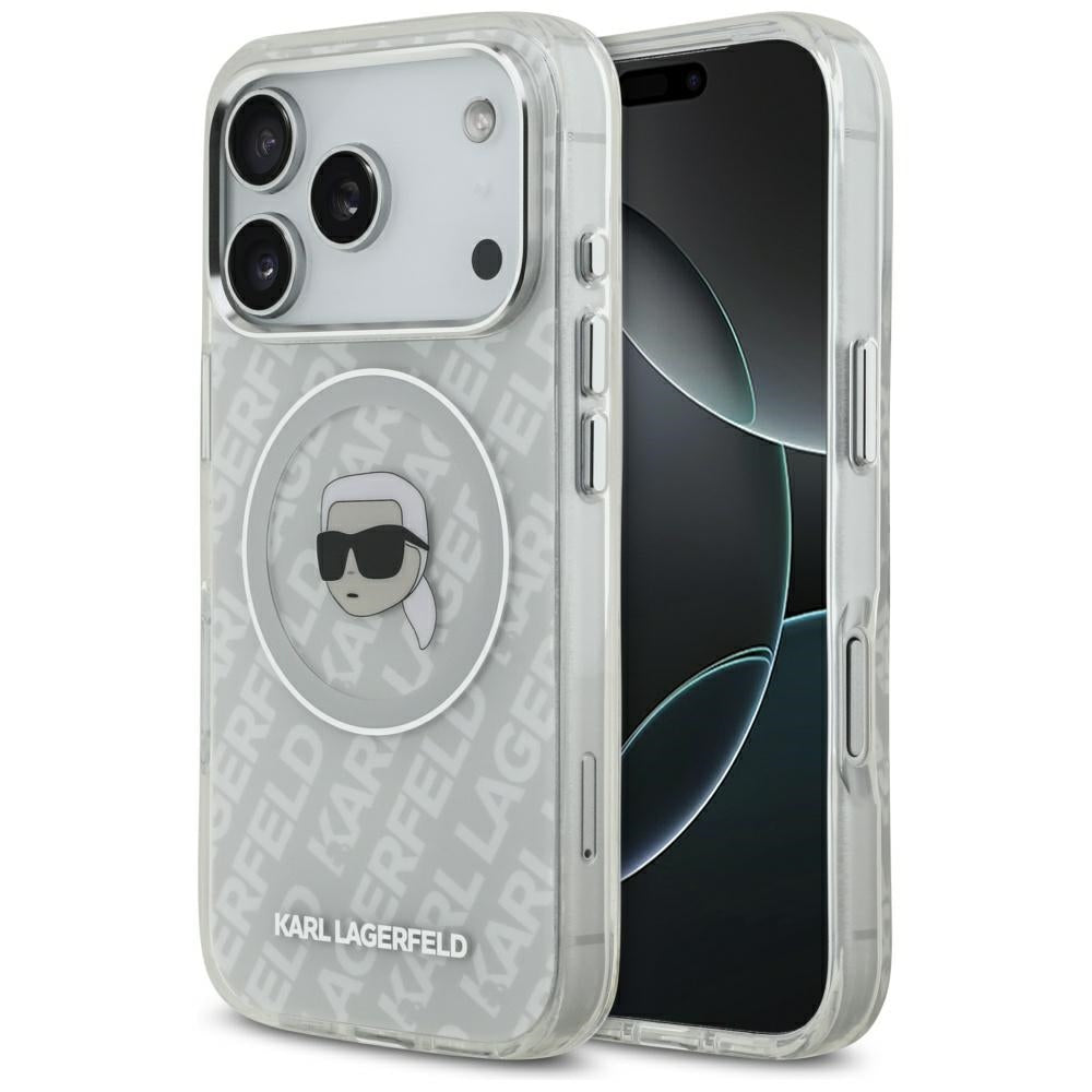MagSafe Case for Apple iPhone 17 Pro, Karl Lagerfeld, IML Karl's Head, Grey