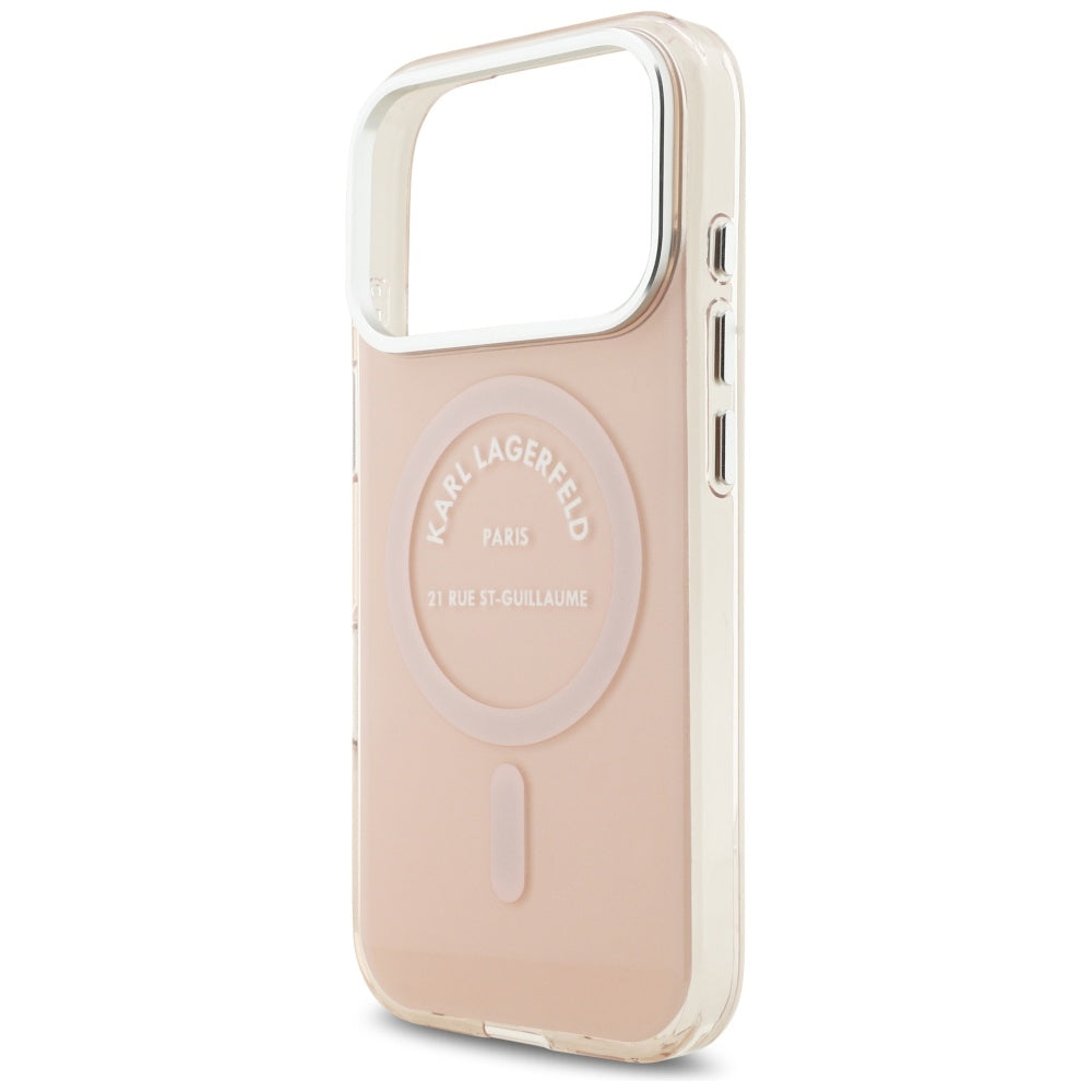 Étui MagSafe pour Apple iPhone 17 Pro, Karl Lagerfeld, IML Logo RSG, Rose