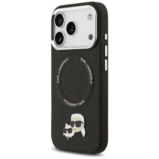 Custodia MagSafe per Apple iPhone 17 Pro, Karl Lagerfeld, Karl & Choupette Pins, Nera