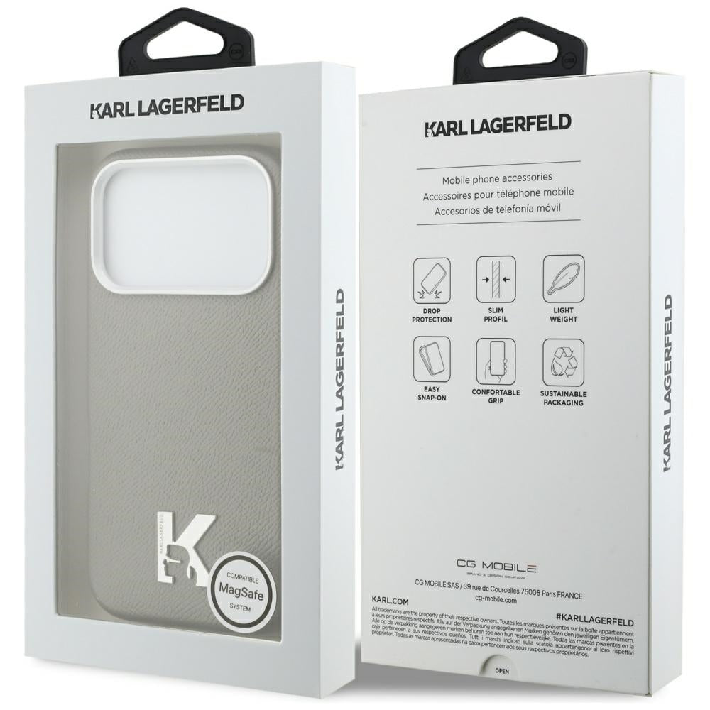 Custodia MagSafe per Apple iPhone 17 Pro, Karl Lagerfeld, Karl Head Logo, Grigio