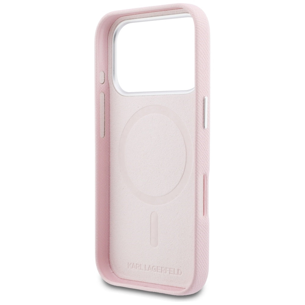 Custodia MagSafe per Apple iPhone 17 Pro, Karl Lagerfeld, Karl Head Logo, Rosa