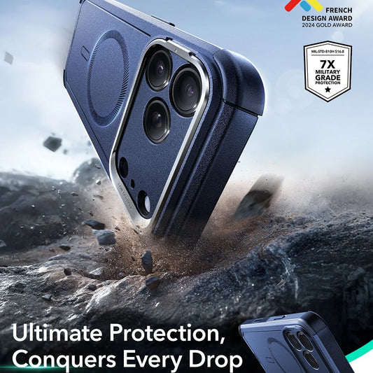 Custodia MagSafe per Apple iPhone 17 Pro Max, ESR, Cyber Armor Kickstand, Blu