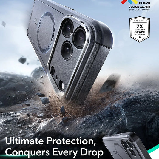 Custodia MagSafe per Apple iPhone 17 Pro Max, ESR, Cyber Armor Kickstand, Grigio