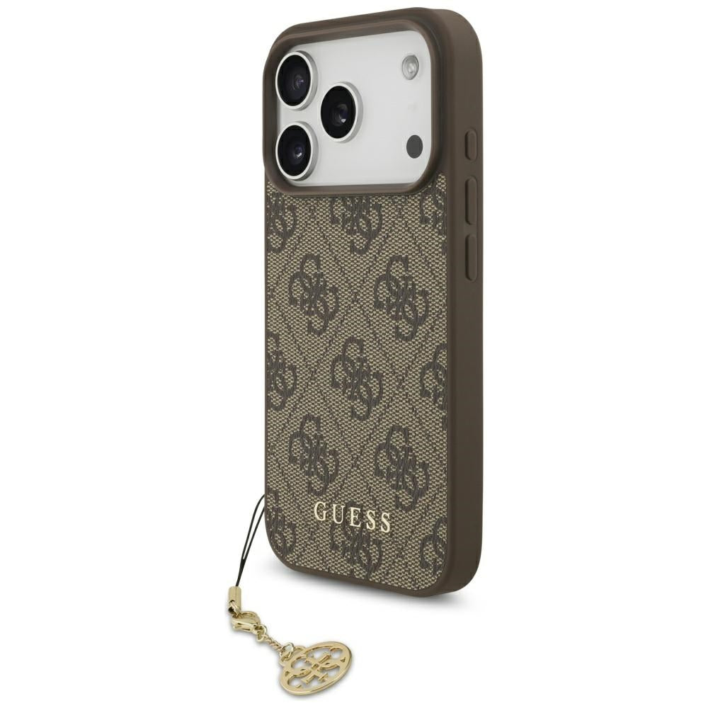 Étui MagSafe pour Apple iPhone 17 Pro Max, Guess, 4G Charm Cradle, Marron