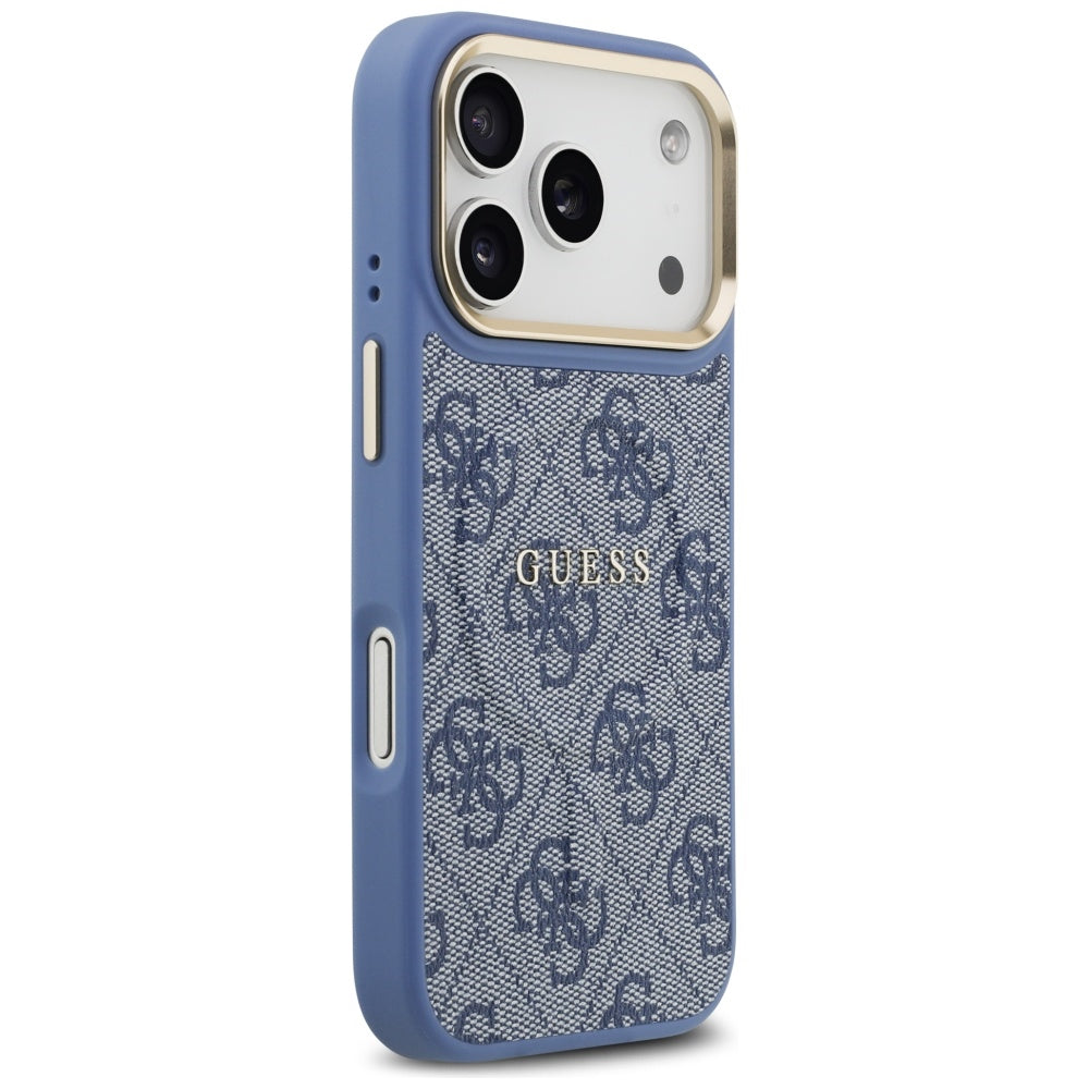 Custodia MagSafe per Apple iPhone 17 Pro Max, Guess, 4G Classic, Blu