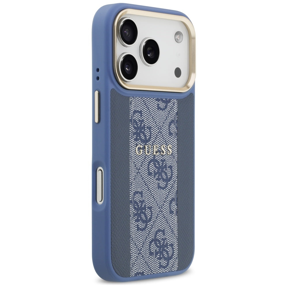 Coque MagSafe pour Apple iPhone 17 Pro Max, Guess, 4G Stripe, Bleue