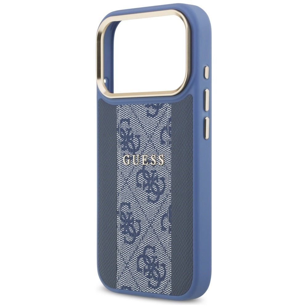 Coque MagSafe pour Apple iPhone 17 Pro Max, Guess, 4G Stripe, Bleue
