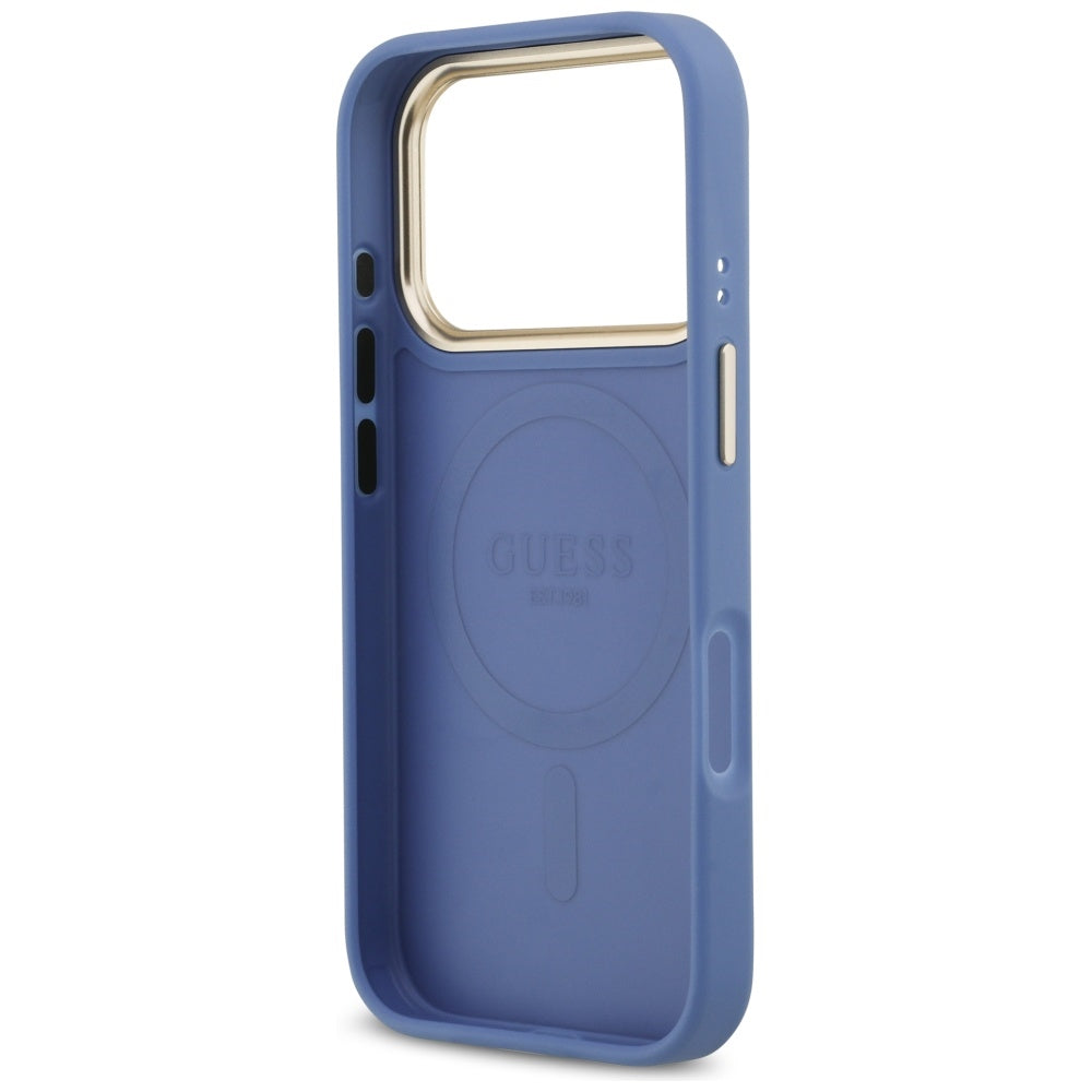 Coque MagSafe pour Apple iPhone 17 Pro Max, Guess, 4G Stripe, Bleue
