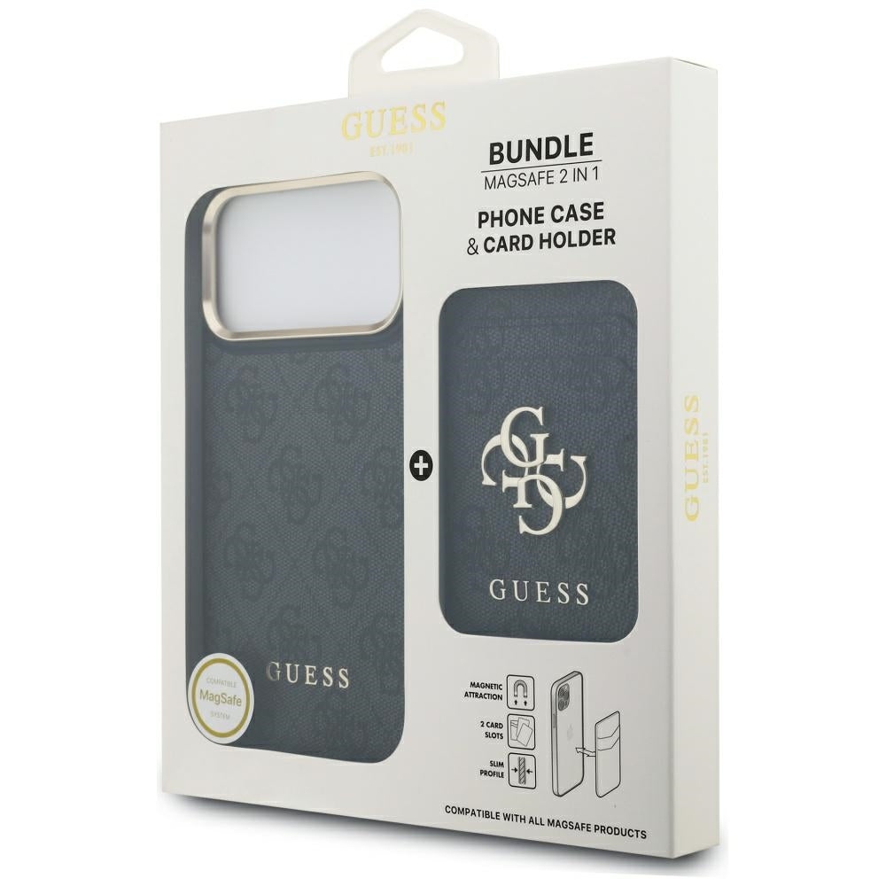 Custodia MagSafe per Apple iPhone 17 Pro Max, Guess, Cardslot 4G, Nera