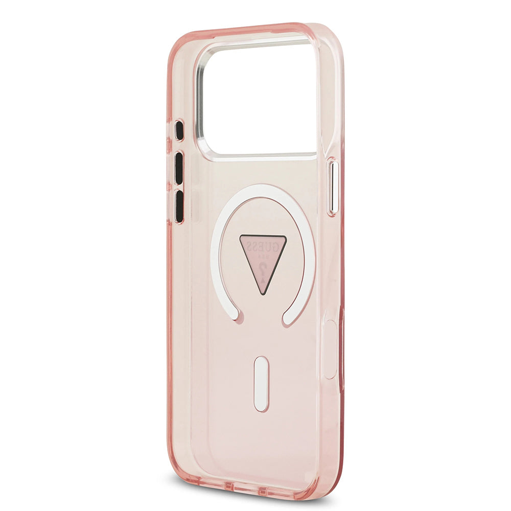 MagSafe Hülle für Apple iPhone 17 Pro Max, Guess, IML Gradient Triangle Logo, Rosa