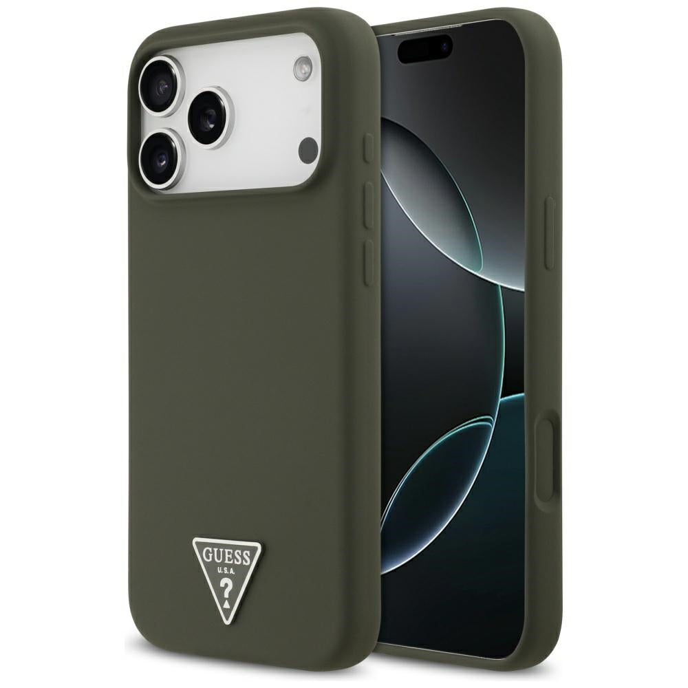 MagSafe Hülle für Apple iPhone 17 Pro Max, Guess, Triangle Logo, Khaki