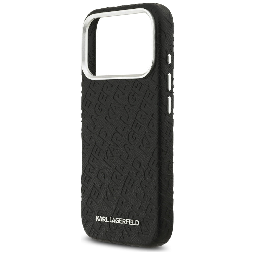 Étui MagSafe pour Apple iPhone 17 Pro Max, Karl Lagerfeld, FW Stamped Karl, Noir