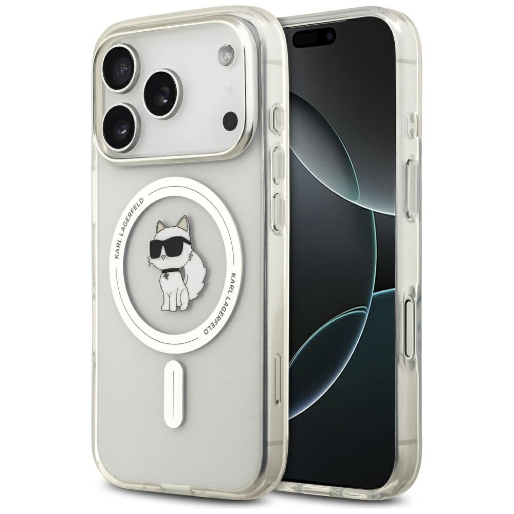 Étui MagSafe pour Apple iPhone 17 Pro Max, Karl Lagerfeld, IML Choupette, Transparent