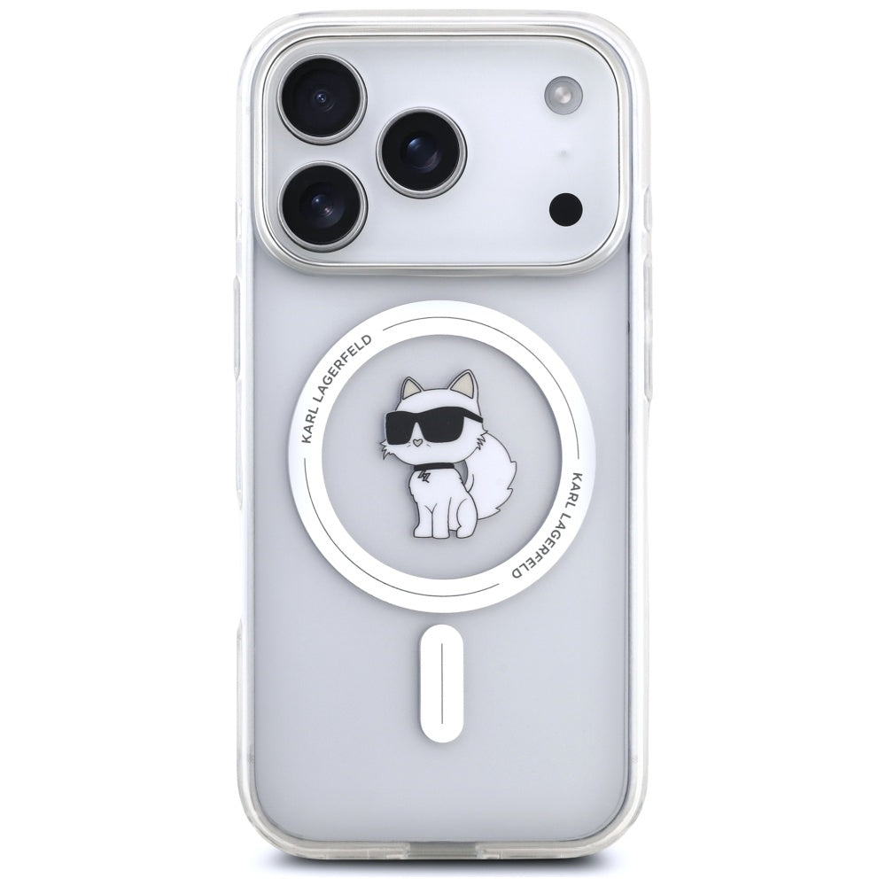Étui MagSafe pour Apple iPhone 17 Pro Max, Karl Lagerfeld, IML Choupette, Transparent