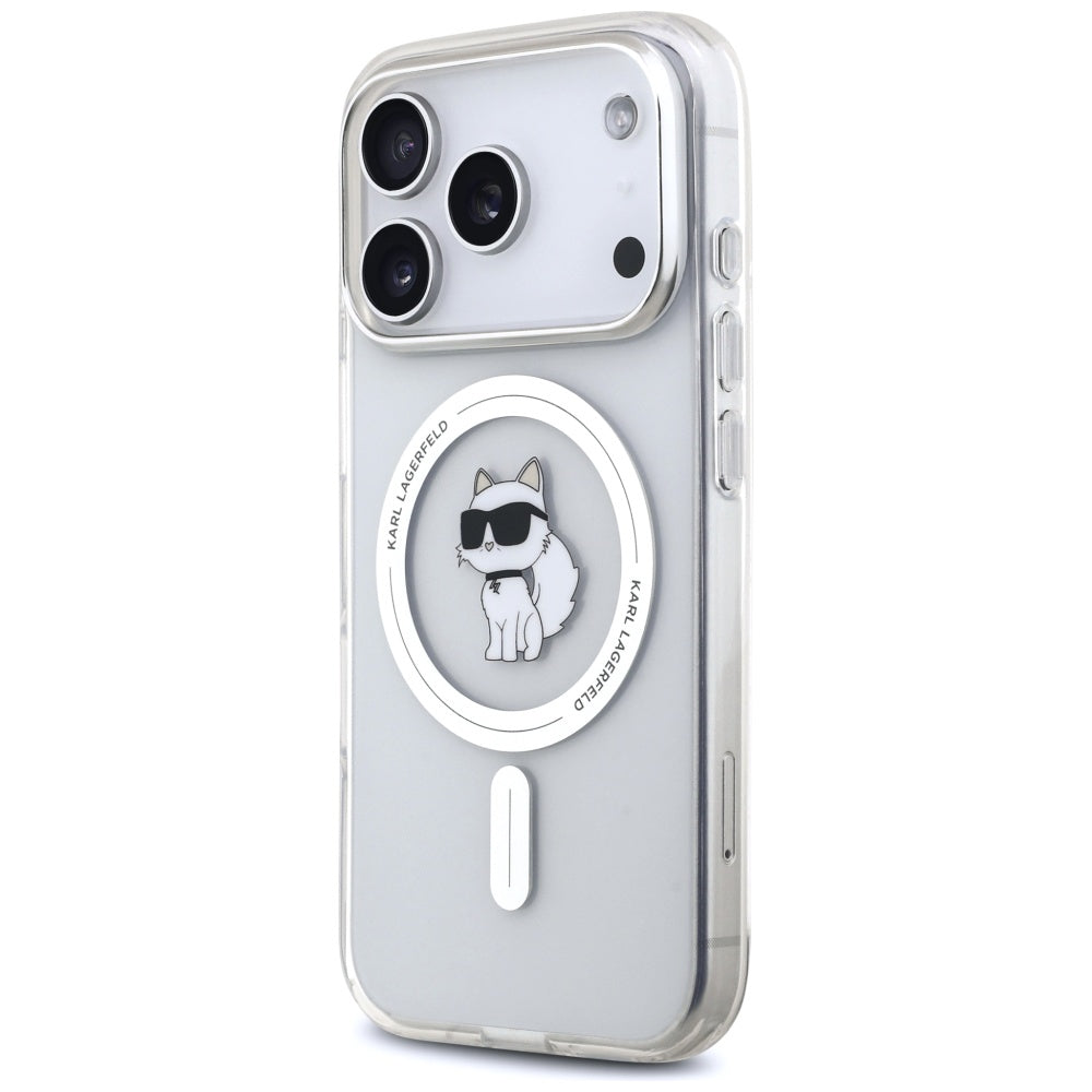 Étui MagSafe pour Apple iPhone 17 Pro Max, Karl Lagerfeld, IML Choupette, Transparent