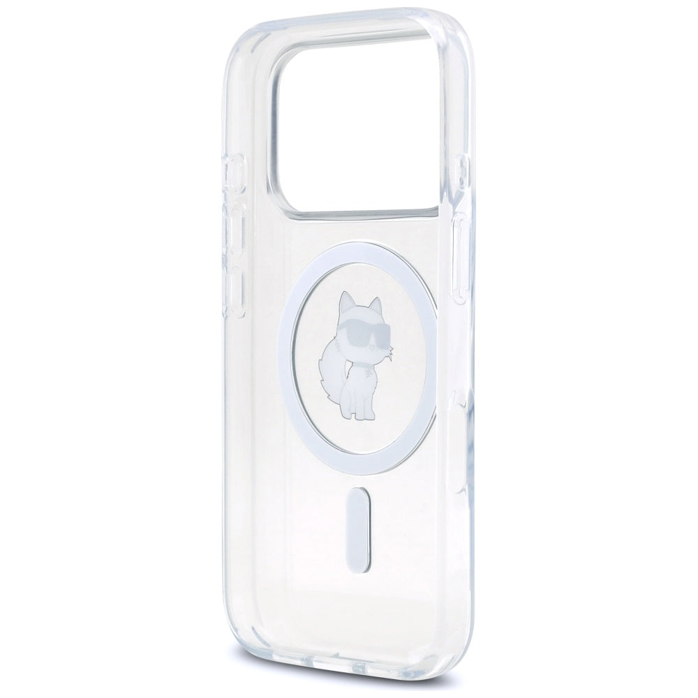 Étui MagSafe pour Apple iPhone 17 Pro Max, Karl Lagerfeld, IML Choupette, Transparent