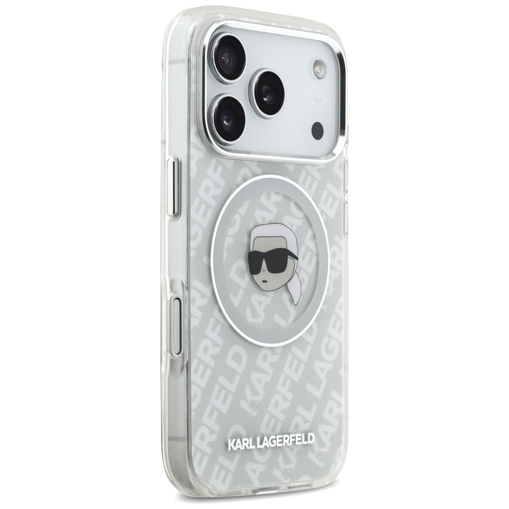Custodia MagSafe per Apple iPhone 17 Pro Max, Karl Lagerfeld, IML Karl`s Head, Grigio