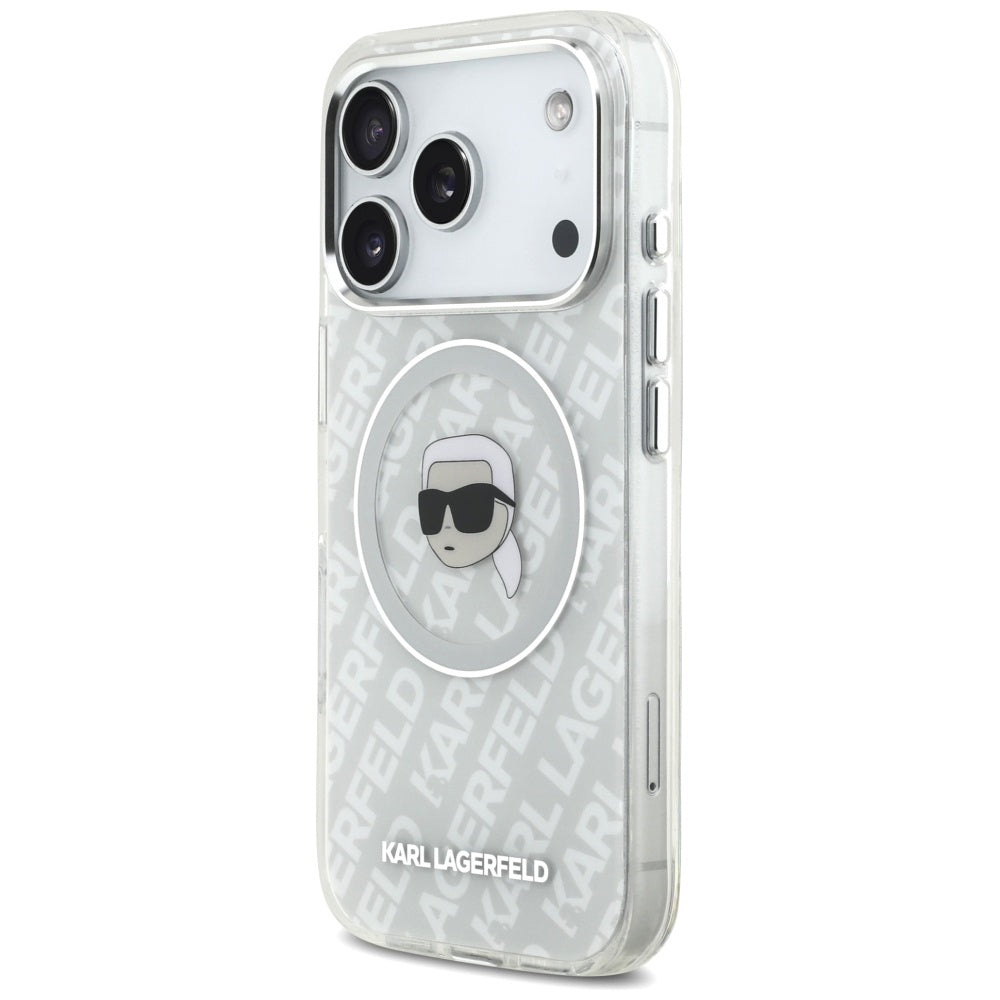 Custodia MagSafe per Apple iPhone 17 Pro Max, Karl Lagerfeld, IML Karl`s Head, Grigio