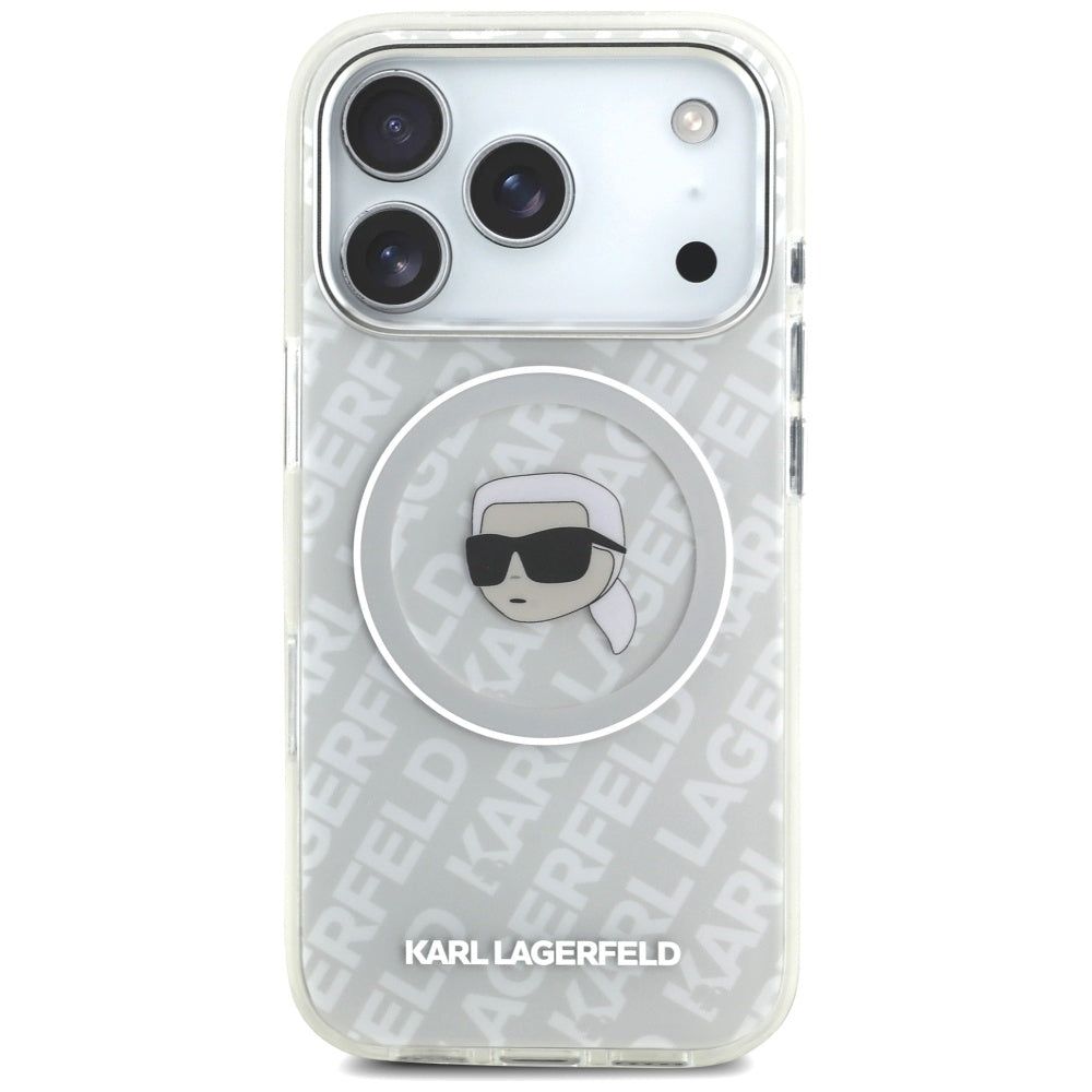 Custodia MagSafe per Apple iPhone 17 Pro Max, Karl Lagerfeld, IML Karl`s Head, Grigio