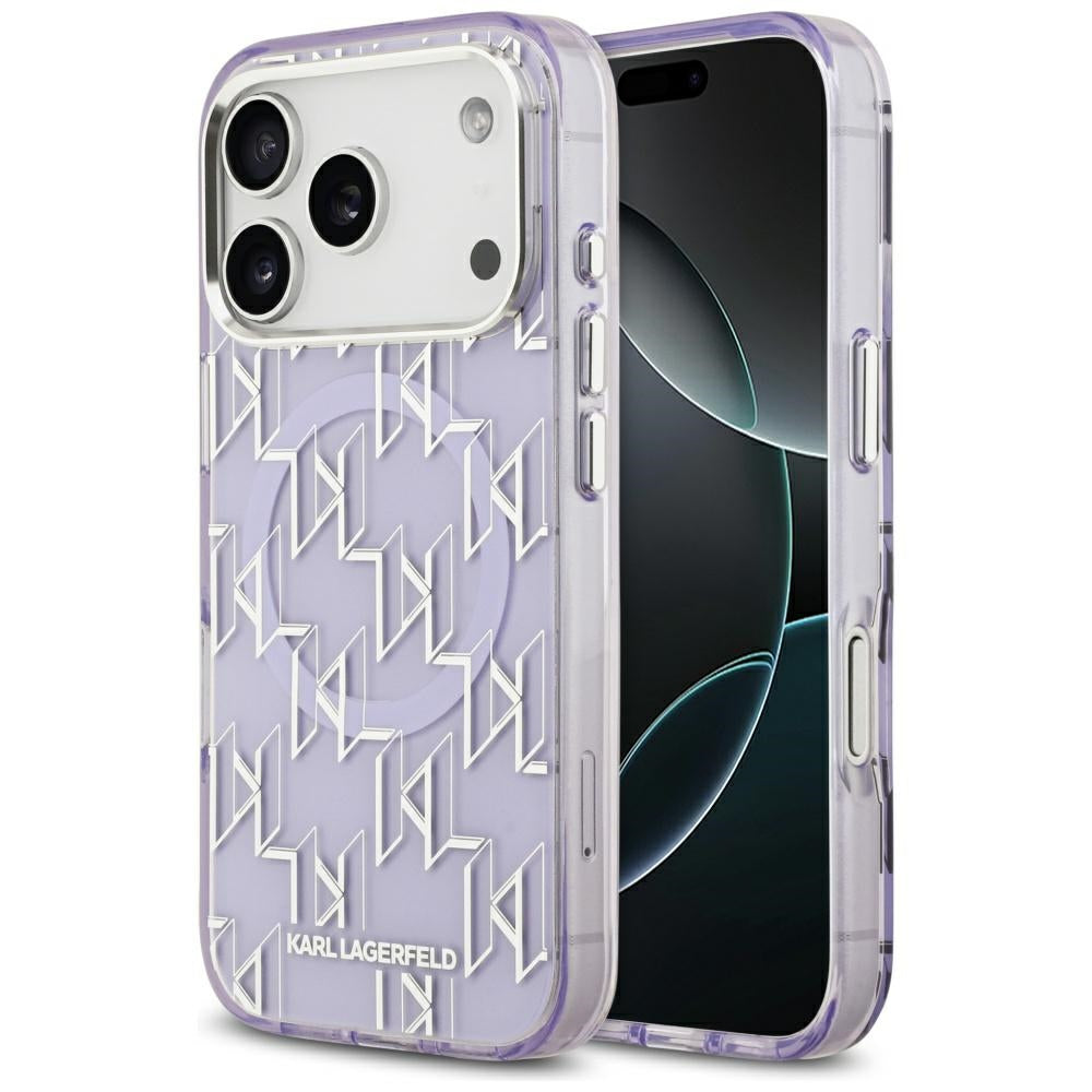 MagSafe Hülle für Apple iPhone 17 Pro Max, Karl Lagerfeld, IML KL Monogram, Lila