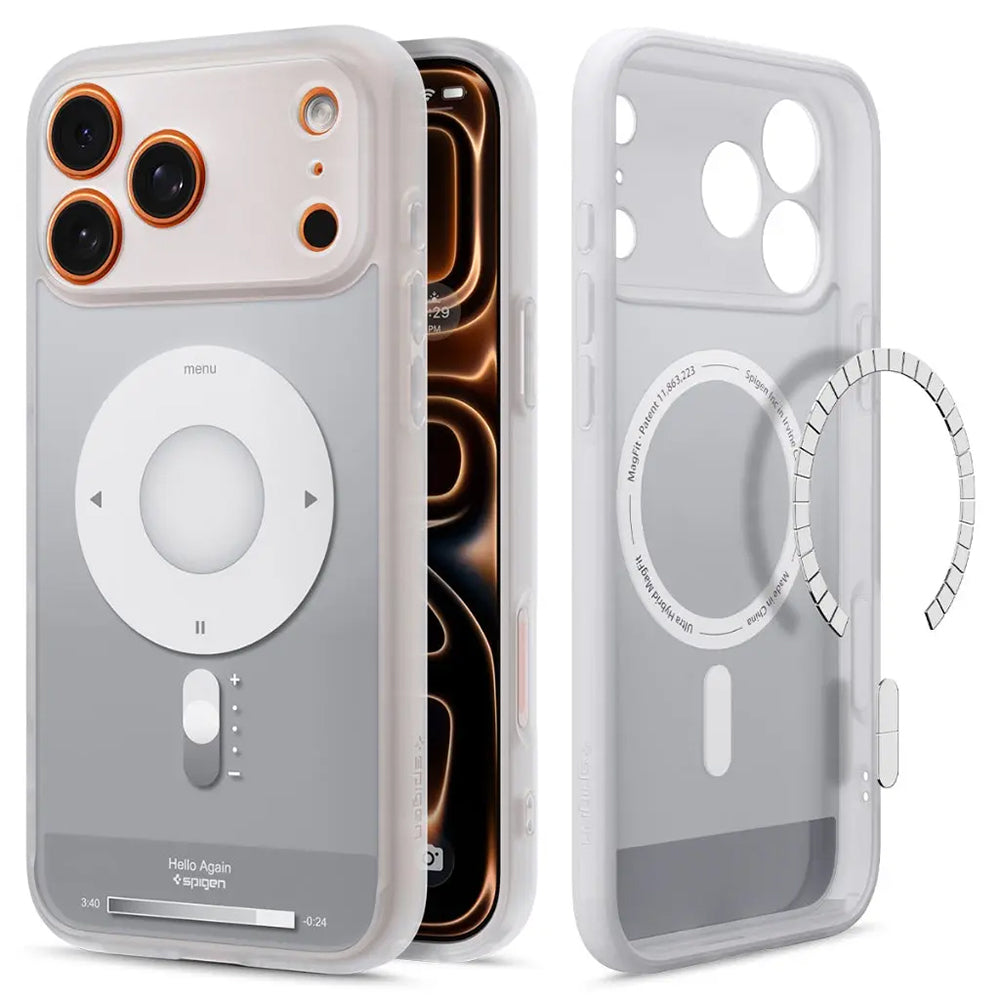 Custodia MagSafe per Apple iPhone 17 Pro Max, Spigen, Ultra Hybrid Classic, Argento