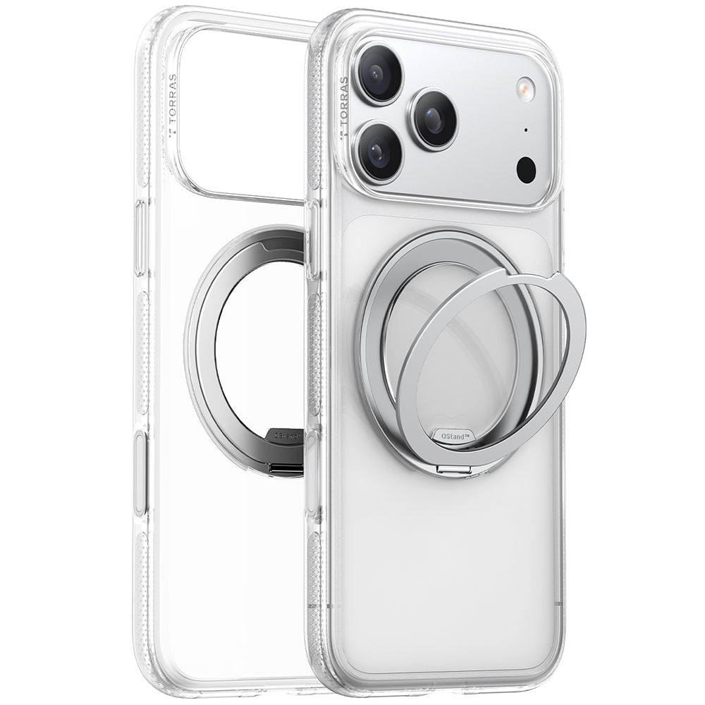 Custodia MagSafe per Apple iPhone 17 Pro Max, Torras, Ostand R Fitness, Trasparente