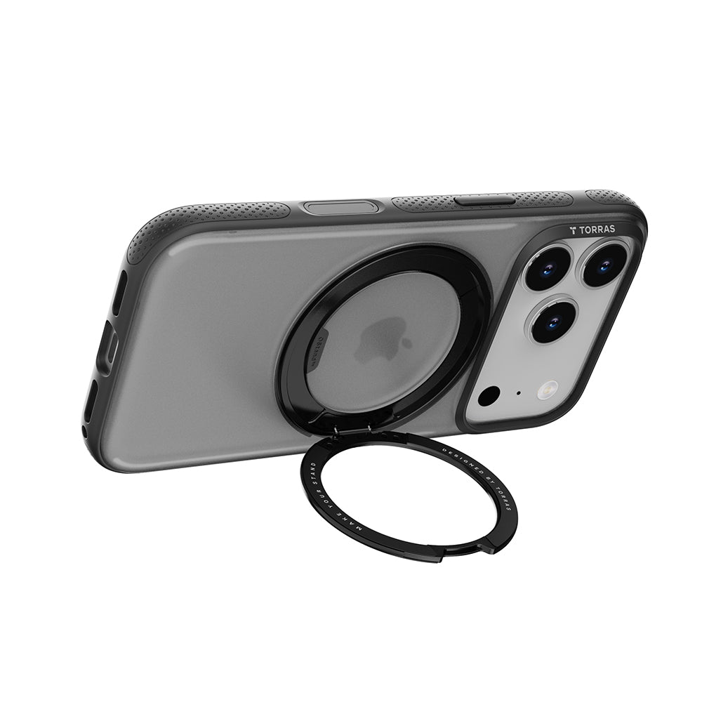 Custodia MagSafe per Apple iPhone 17 Pro Max, Torras, Ostand R Fitness, Trasparente