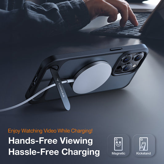 MagSafe Hülle für Apple iPhone 17 Pro Max, Torras, Pstand, Schwarz