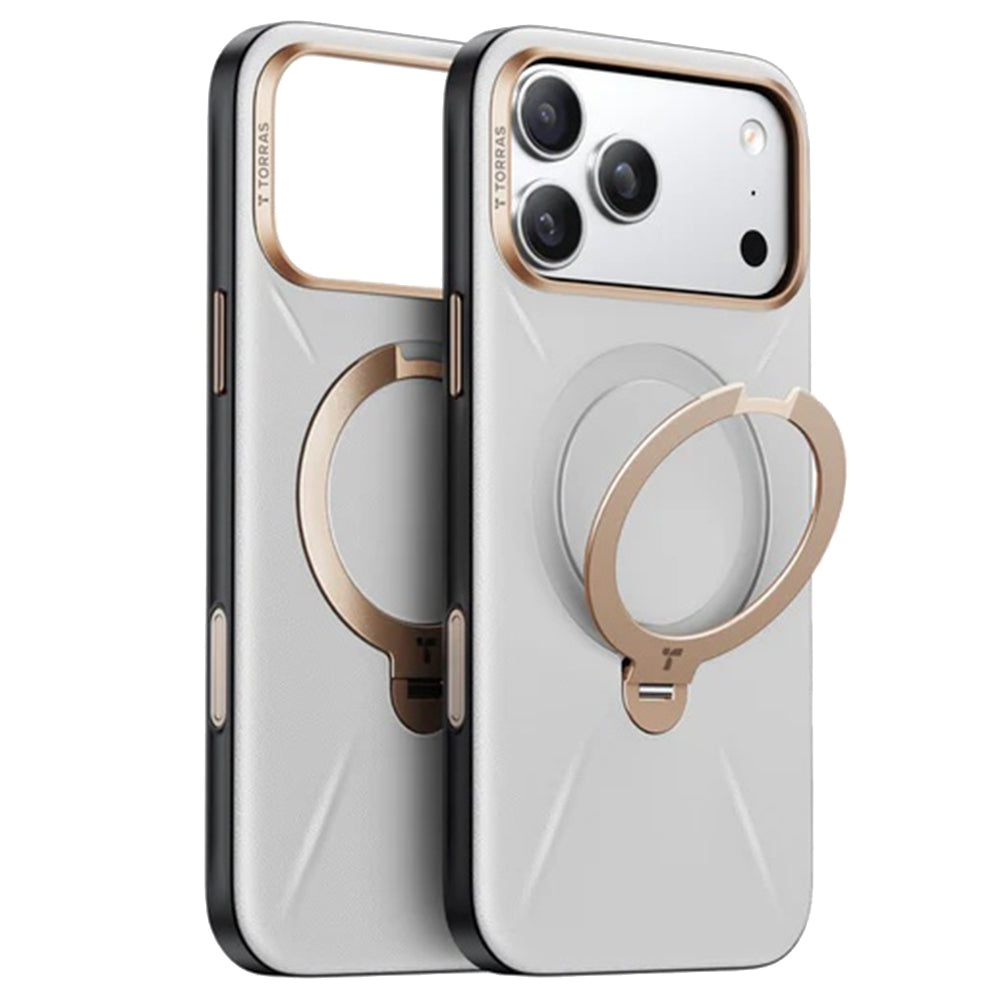 Custodia MagSafe per Apple iPhone 17 Pro Max, Torras, QPRO Leather, Grigio