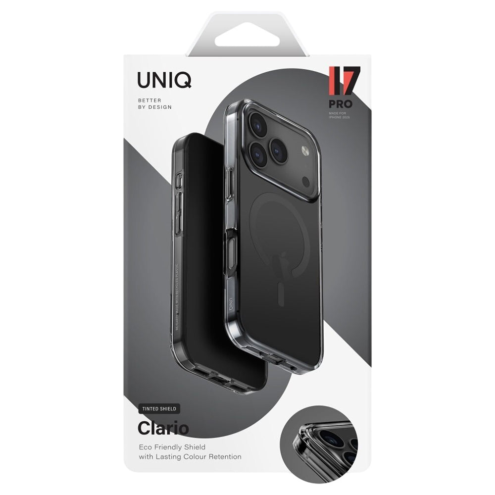 Coque MagSafe pour Apple iPhone 17 Pro Max, UNIQ, Clario MagClick, Noire