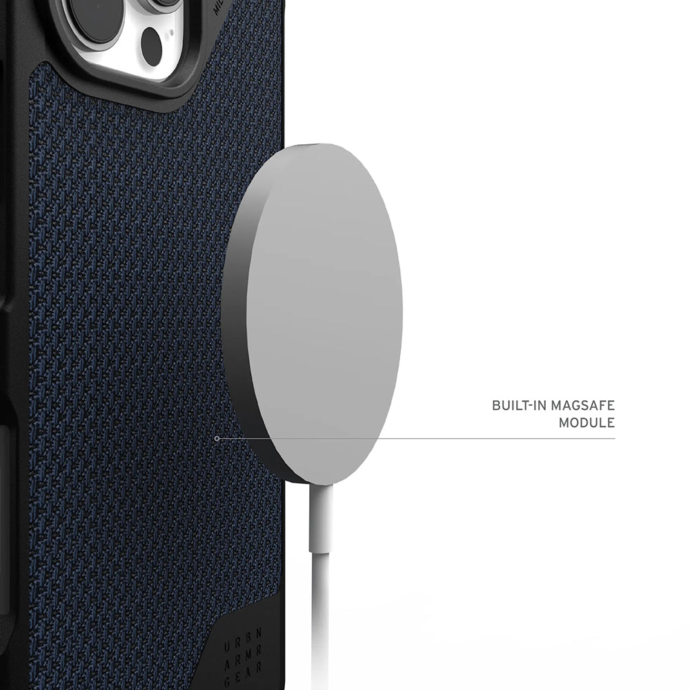 Coque MagSafe pour Apple iPhone 17 Pro Max, Urban Armor Gear, Metropolis LT Kevlar, Bleu Marine