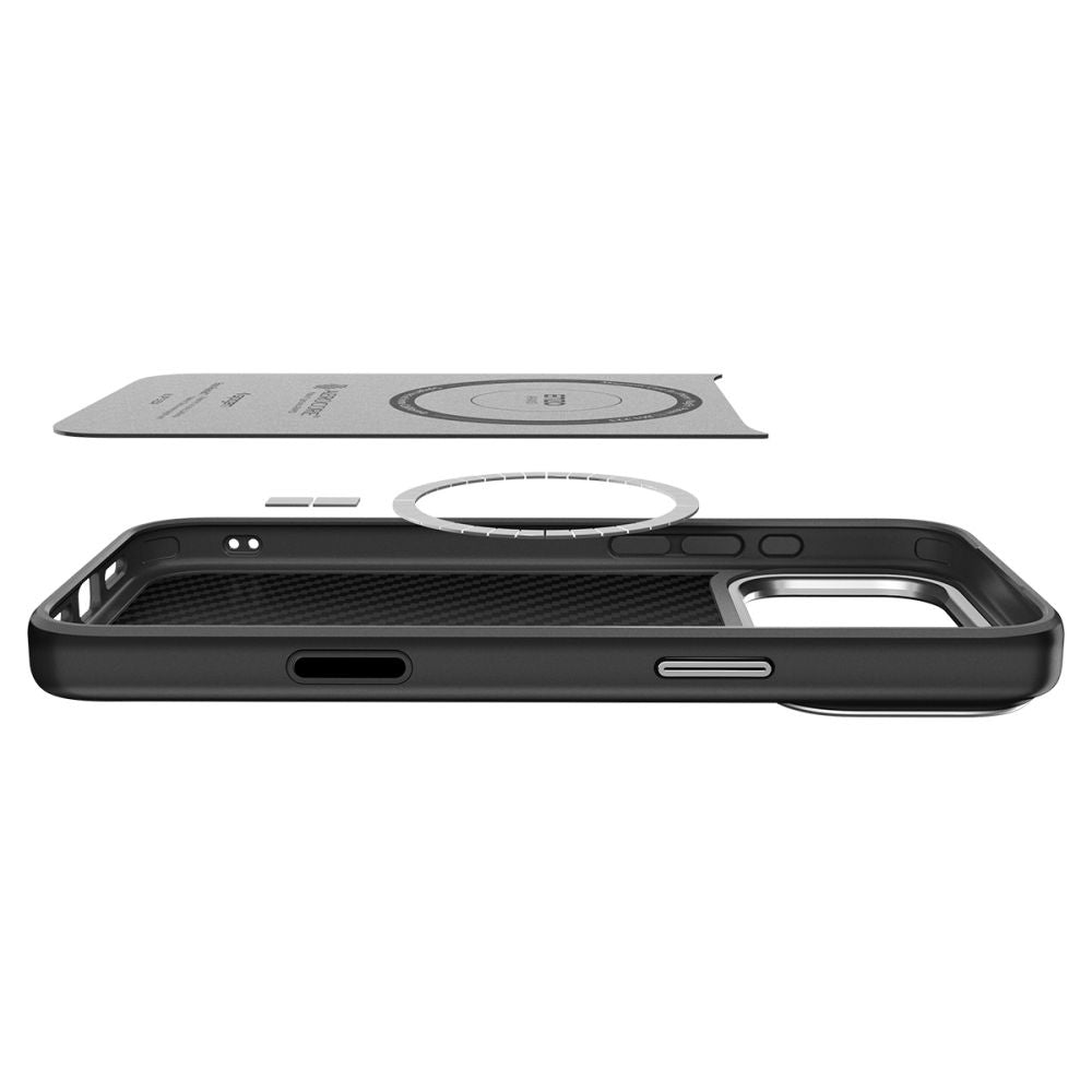 Housse MagSafe pour Apple iPhone 17 Pro, Spigen, Enzo Aramid T, Noire Argentée ACS09958