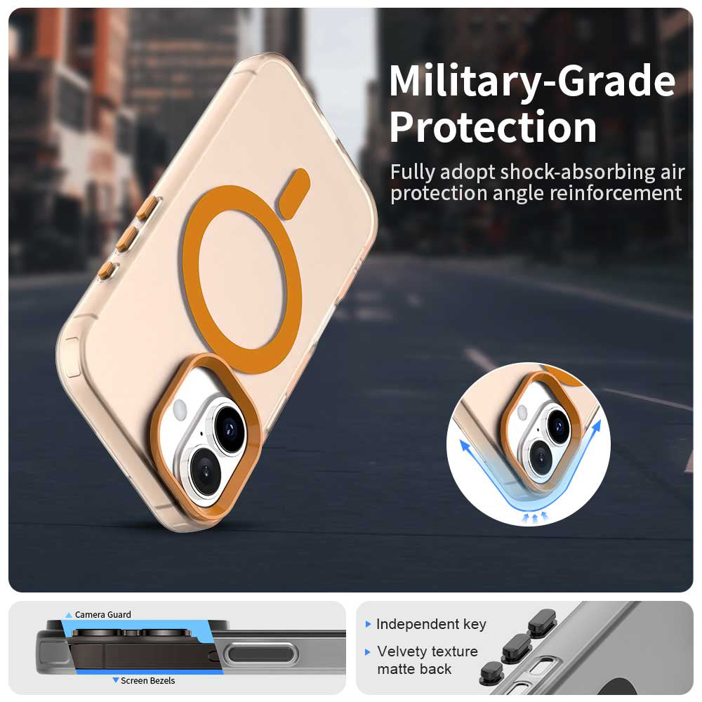Coque MagSafe pour Apple iPhone 17 Pro, Techsuit, CandyCase, Orange