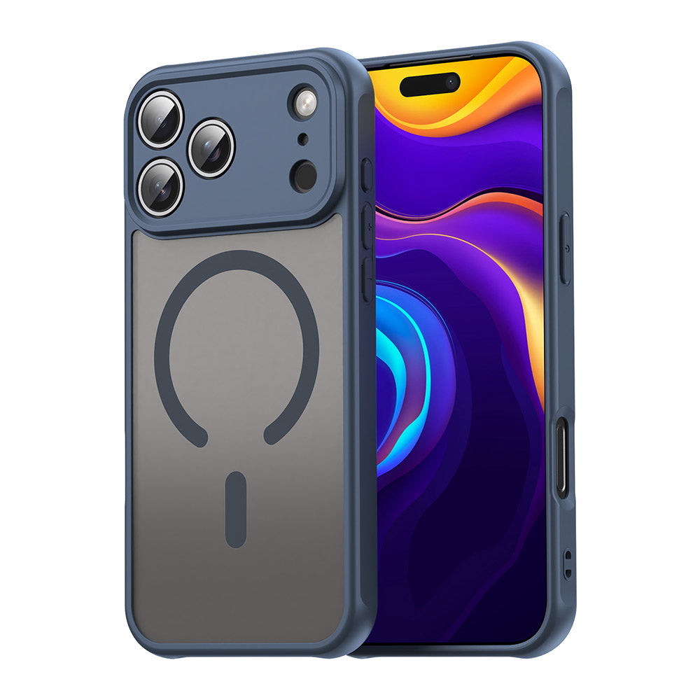 Custodia MagSafe per Apple iPhone 17 Pro, Techsuit, HaloFrost II, Blu Navy