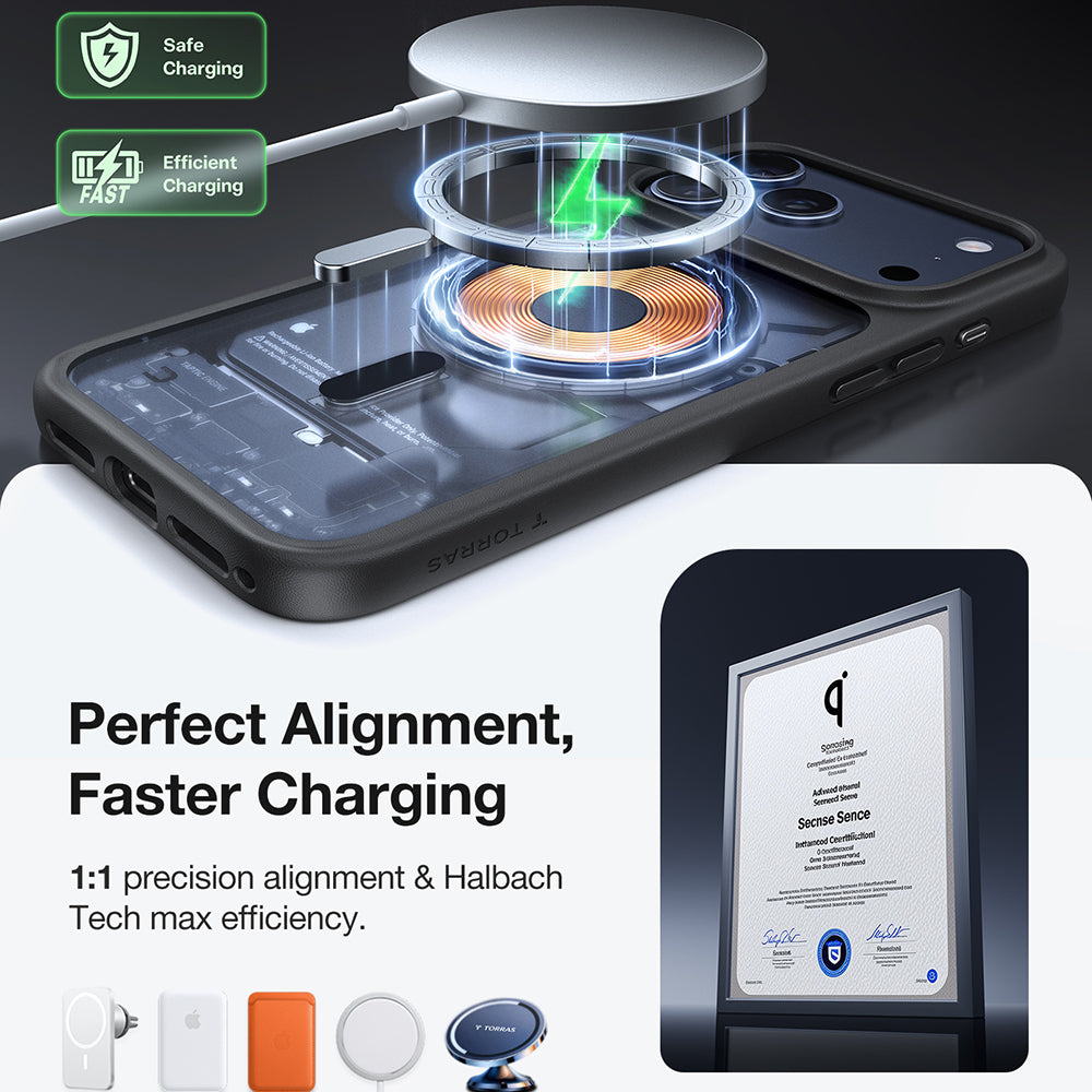 MagSafe Hülle für Apple iPhone 17 Pro, Torras, Guardian, Schwarz