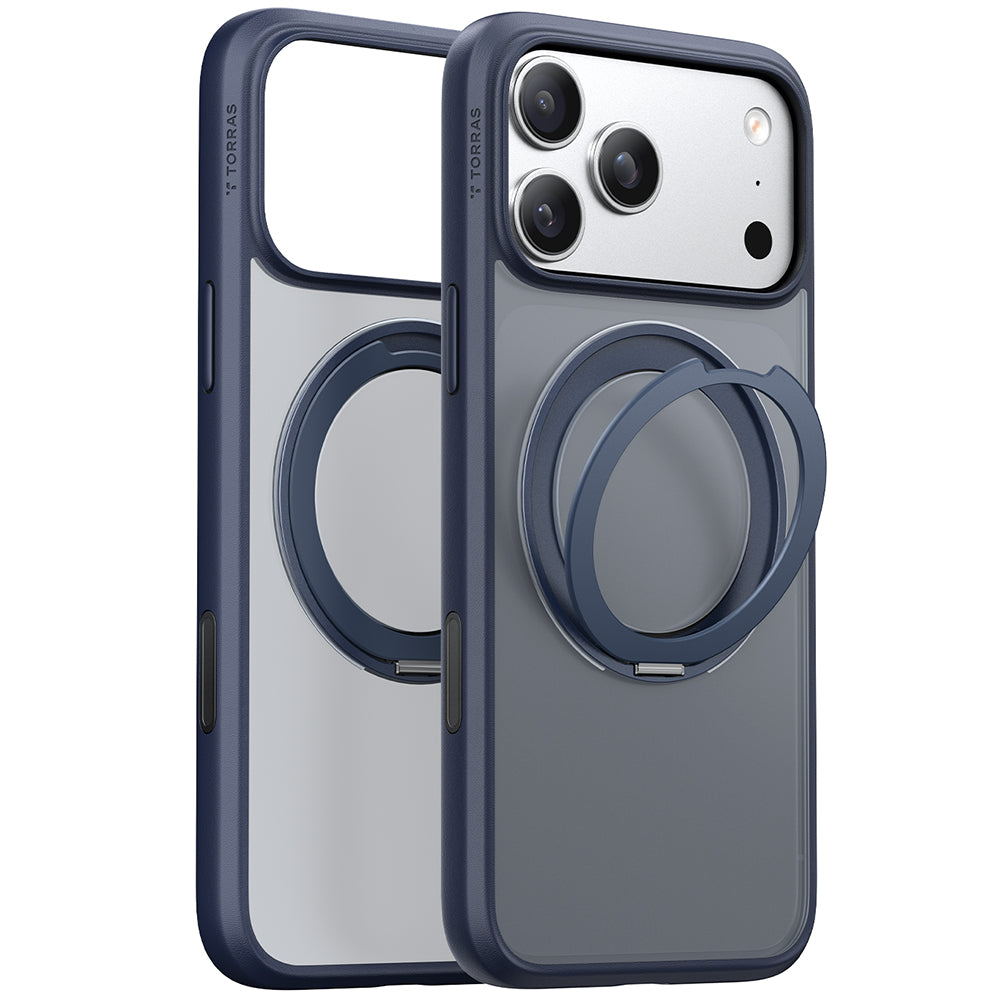 Custodia MagSafe per Apple iPhone 17 Pro, Torras, Ostand Pro, Blu navy