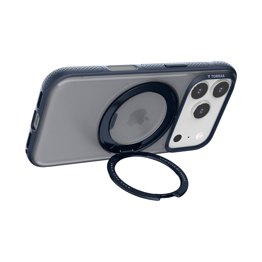 Custodia MagSafe per Apple iPhone 17 Pro, Torras, Ostand R Fitness, Blu navy