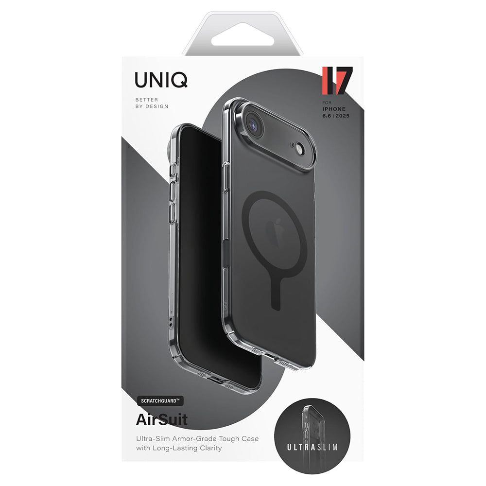 Custodia MagSafe per Apple iPhone 17 Pro, UNIQ, AirSuit MagClick, Nera