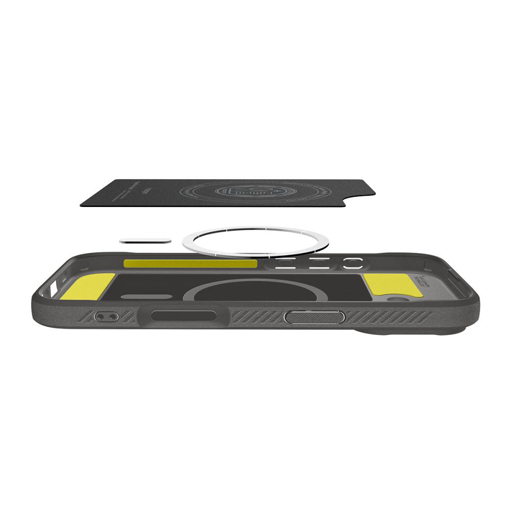 Coque MagSafe pour Apple iPhone 17, Spigen, Rugged Armor, Gris