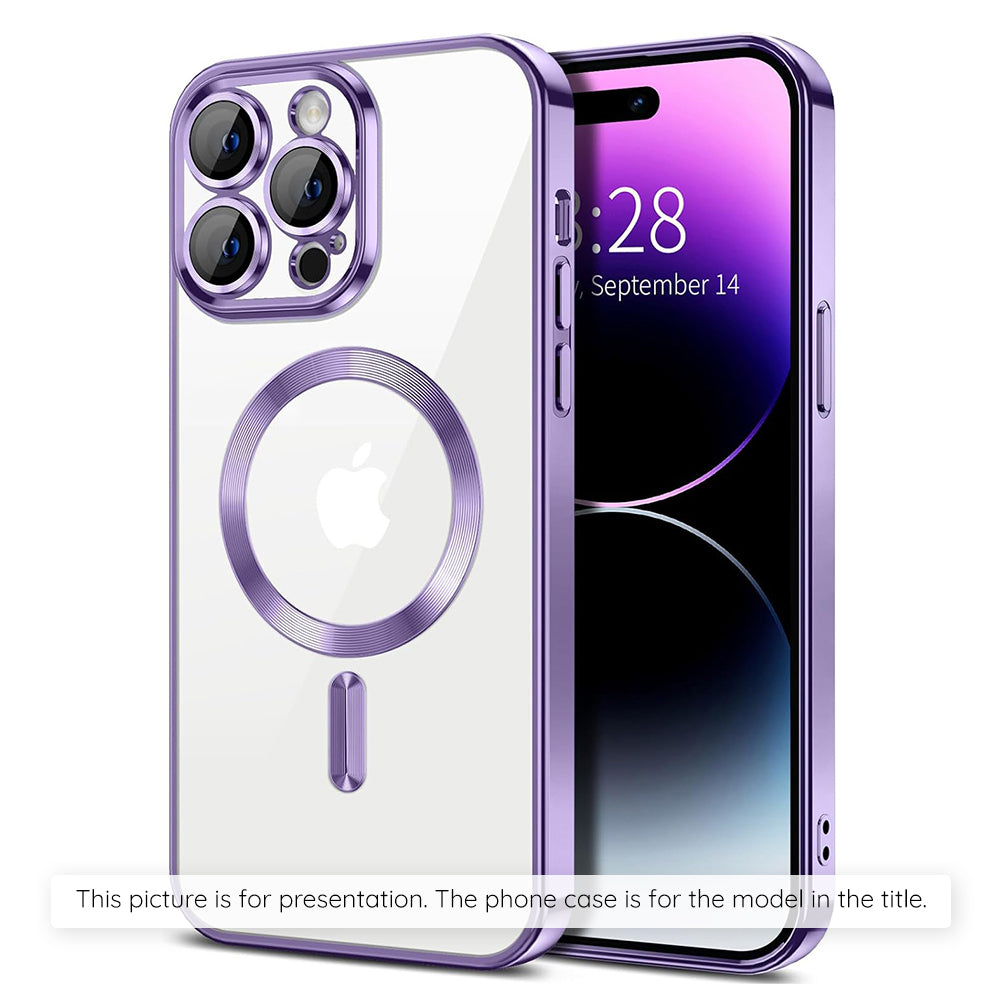 Custodia MagSafe per Apple iPhone 17, Techsuit, Luxury Crystal, Lilla Chiaro