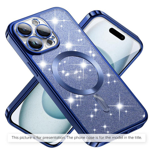 Coque MagSafe pour Apple iPhone 17, Techsuit, Luxury Glitter, Bleue