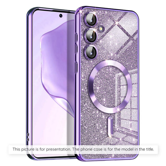 Coque MagSafe pour Apple iPhone 17, Techsuit, Luxury Glitter, Violet Clair