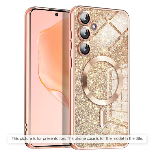 Coque MagSafe pour Apple iPhone 17, Techsuit, Luxury Glitter, Rose Doré