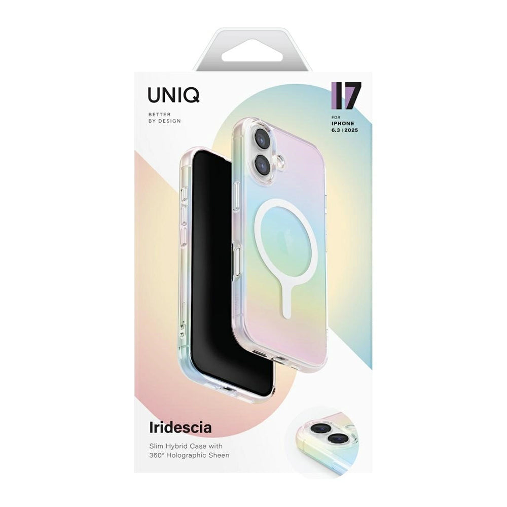 Custodia MagSafe per Apple iPhone 17, UNIQ, Iridescia MagClick, Multicolore