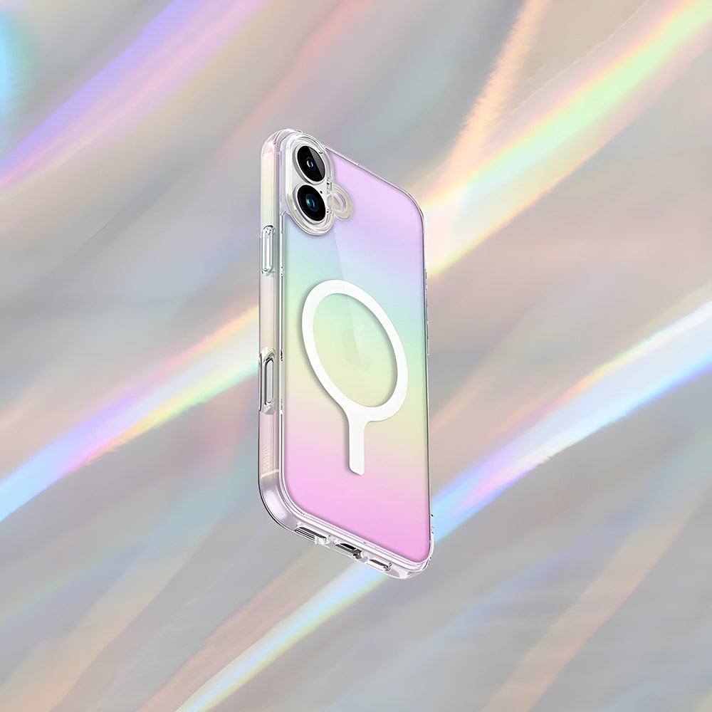 Custodia MagSafe per Apple iPhone 17, UNIQ, Iridescia MagClick, Multicolore