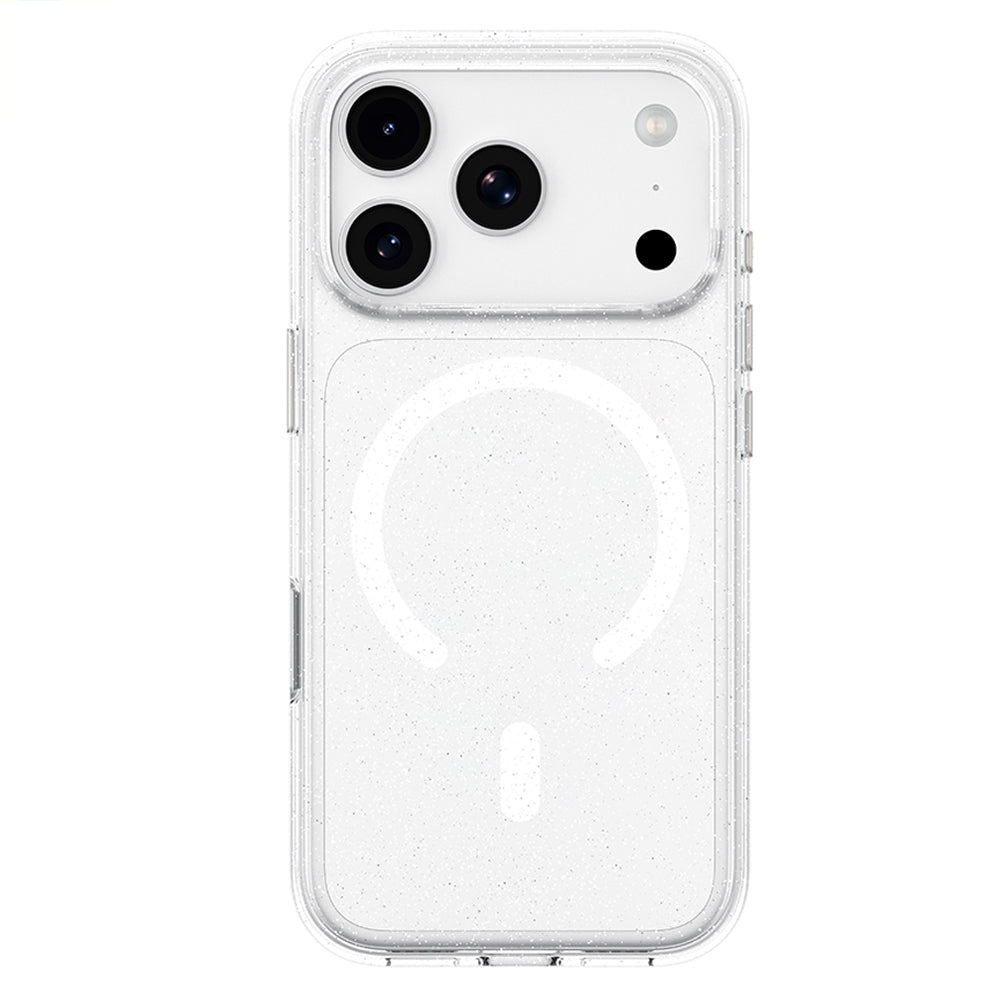 Custodia MagSafe per Apple iPhone 18 Pro / 17 Pro, Blueo, Crystal Pro Anti-Drop Glitter, trasparente