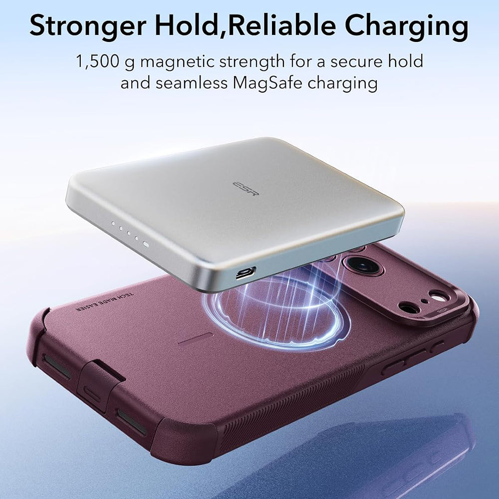 Coque MagSafe pour Apple iPhone 18 Pro / 17 Pro, ESR, Cyber, bordeaux foncé satiné